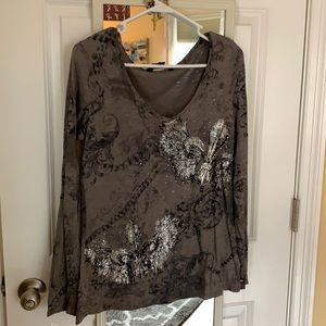 Jeweled Long Sleeve Top